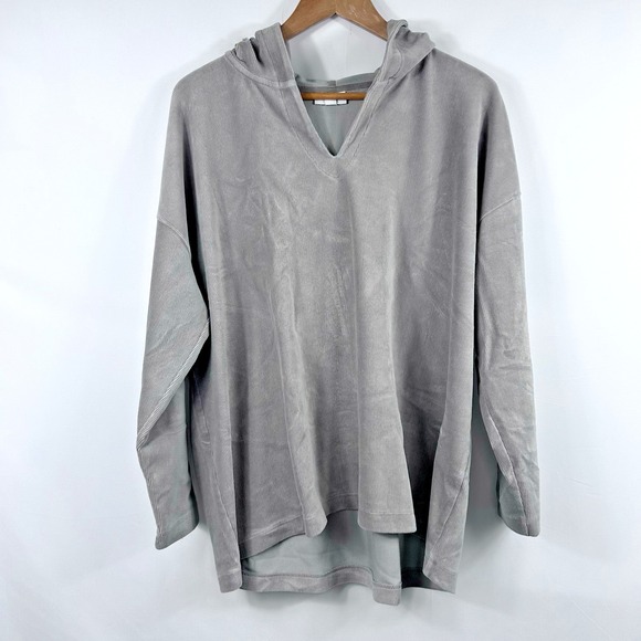 J. Jill Pure Beige Hoodie Top XL Soft Thick Neutral Casual Leisure Stretch - Picture 1 of 7